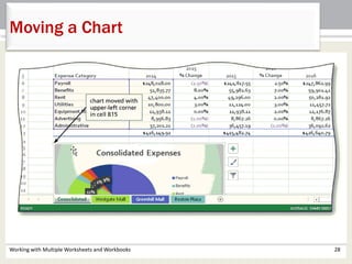Working with Multiple Worksheets and Workbooks 28
Moving a Chart
 
