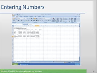 Entering Numbers




Microsoft Office 2007: Introductory Concepts and Techniques   15
 