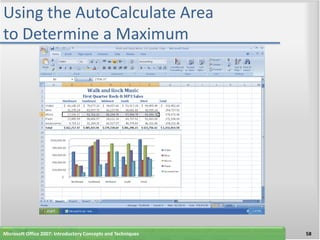 Using the AutoCalculate Area
to Determine a Maximum




Microsoft Office 2007: Introductory Concepts and Techniques   58
 