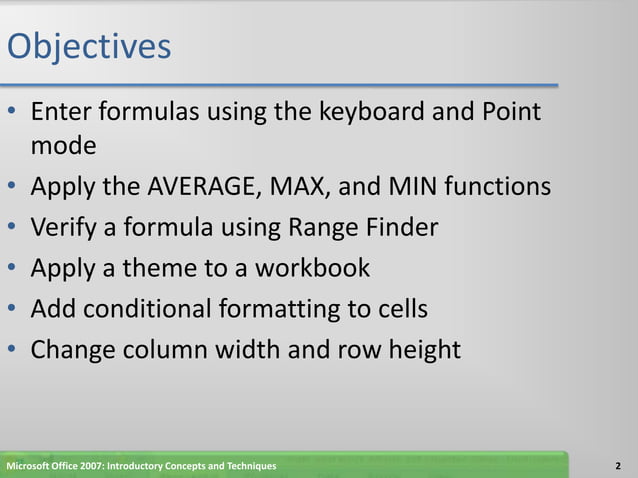 Excel chapter 2 | PPTX