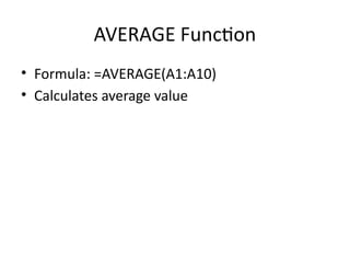 Beginner Class Notes for Excel Learnerss | PPTX