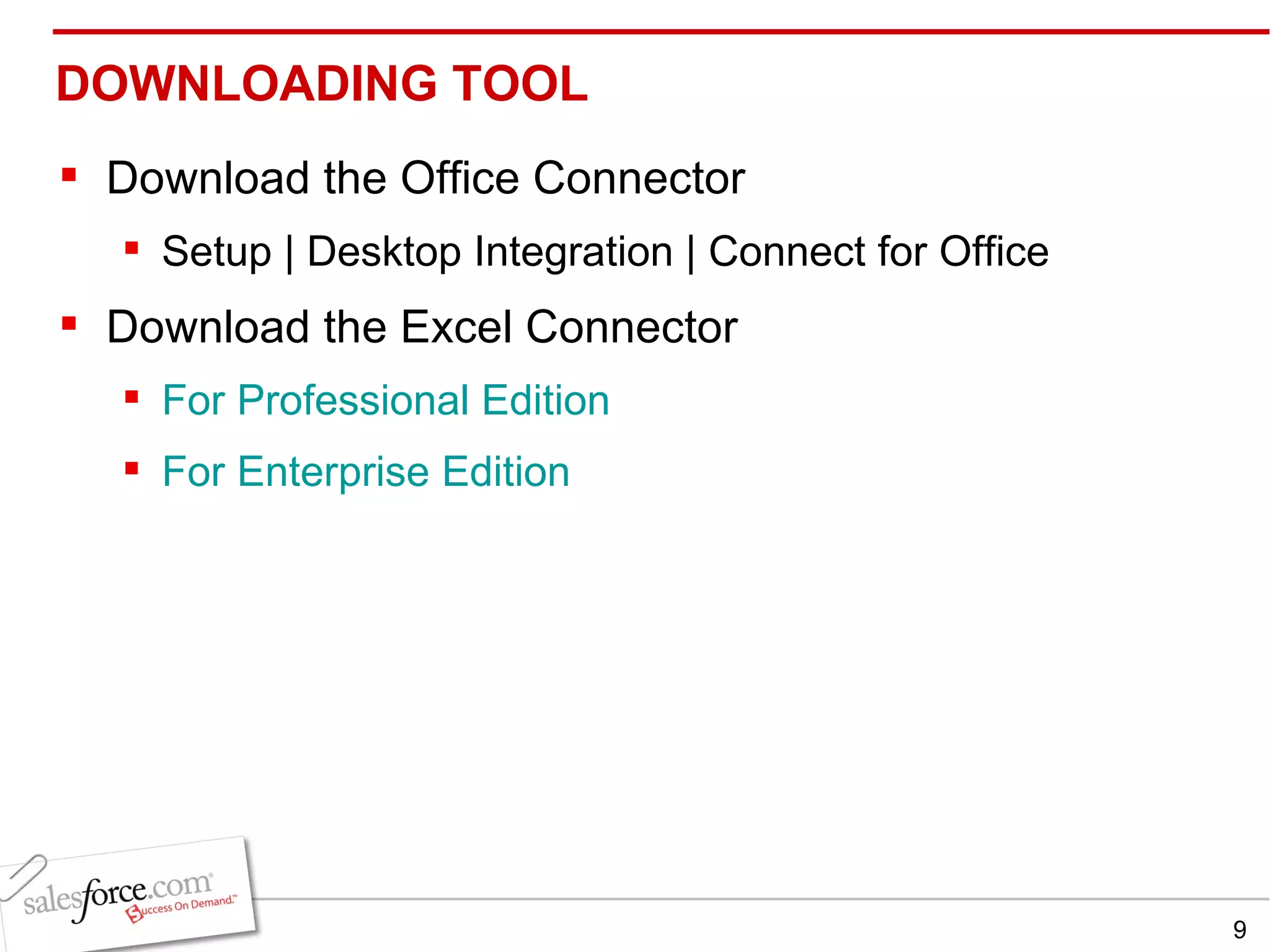 Salesforce Excel Connector Presentation | PPT