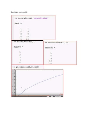 Excel data frommatlab
 