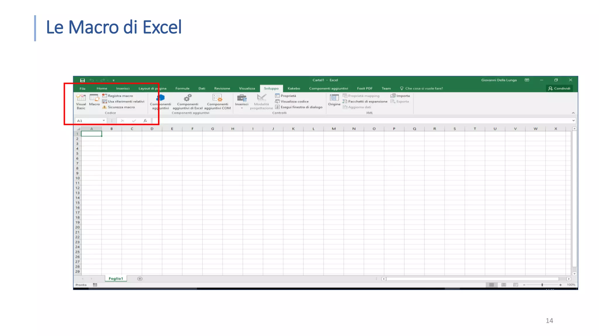 Le Macro di Excel 14 