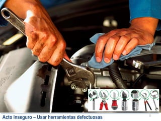 11
Acto inseguro – Usar herramientas defectuosas
 