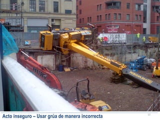 12
Acto inseguro – Usar grúa de manera incorrecta
 