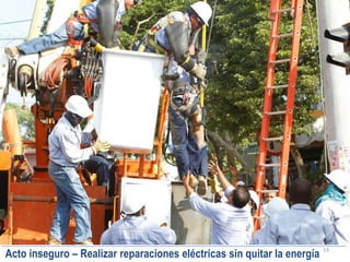 19
Acto inseguro – Realizar reparaciones eléctricas sin quitar la energía
 