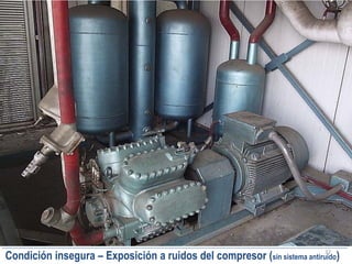 32
Condición insegura – Exposición a ruidos del compresor (sin sistema antiruido)
 