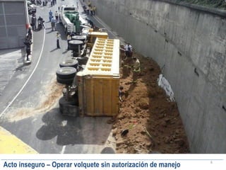 6
Acto inseguro – Operar volquete sin autorización de manejo
 