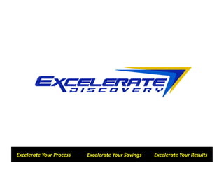 Excelerate Your Process             Excelerate Your Savings          Excelerate Your Results 
 