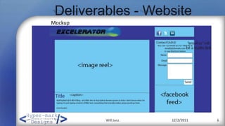 Deliverables - Website
Mockup




         Will Janz   12/2/2011   6
 