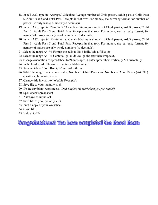 Excel Exam Practical Docx