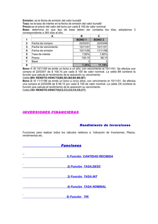 Excel financiero en word