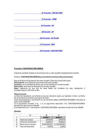 Excel financiero en word