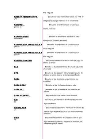 Excel financiero en word