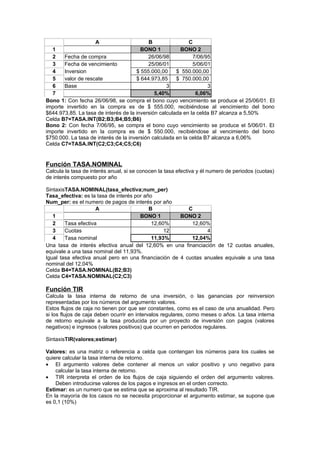 Excel financiero en word