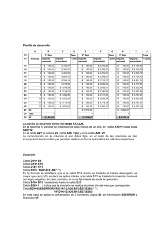 Excel financiero en word