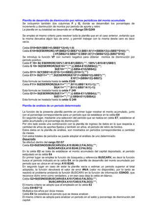 Excel financiero en word