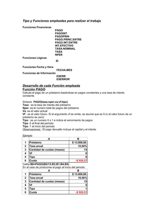Excel financiero en word