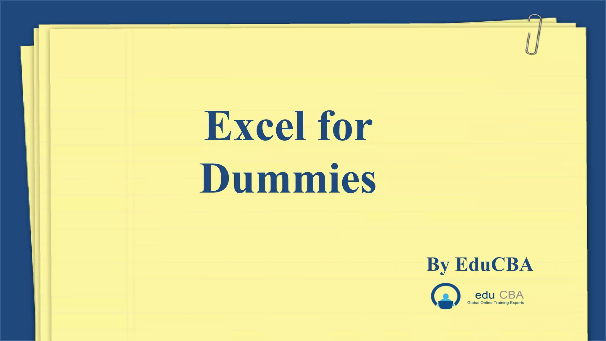 Excel for Dummies PPT