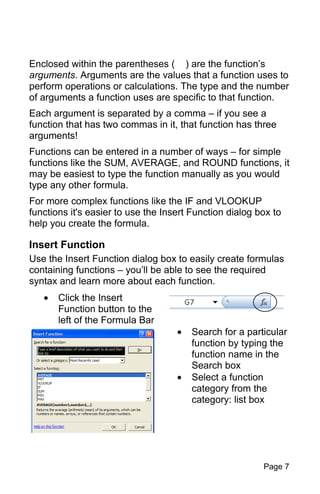 Excel Formula and Function Basics | PDF