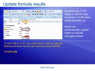 Update Formulas Excel formulas with-example-narration | PPTX