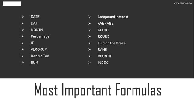 Excel Formulas and Functions | Edureka | PPT