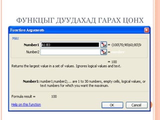 ФУНКЦЫГ ДУУДАХАД ГАРАХ ЦОНХ 