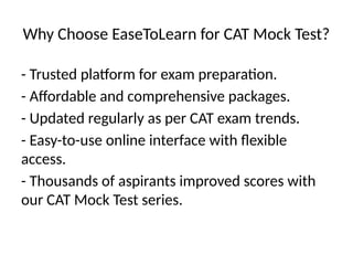 Excel in MBA Preparation with CAT Mock Test | PPTX