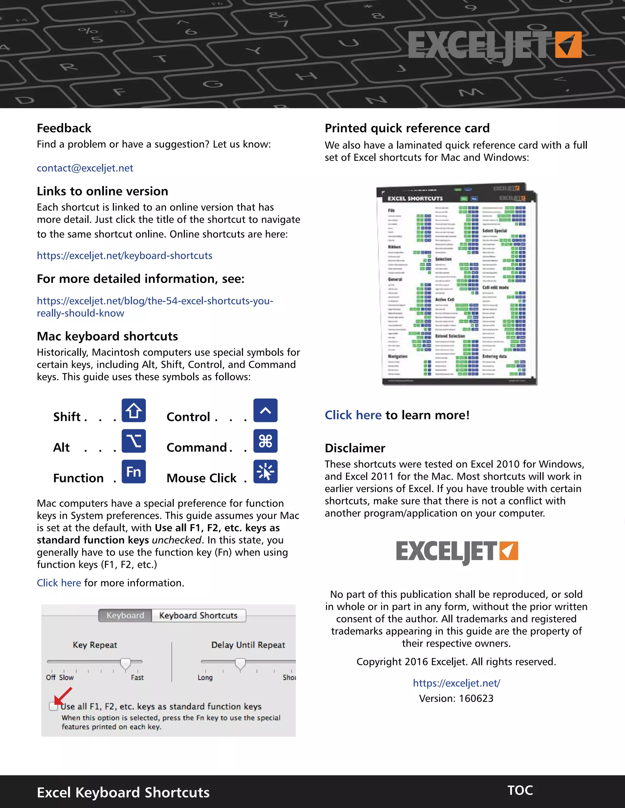 Exceljet excel shortcuts_160623 | PDF