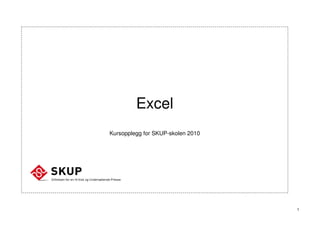 Excel
Kursopplegg for SKUP-skolen 2010

1

 