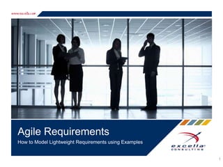 Agile Requirements
How to Model Lightweight Requirements using Examples
1
 