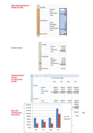 Excel lab excercise