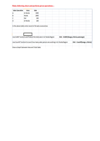 Excel lab excercise