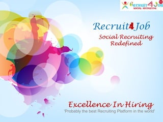 Recruit4Job
Social Recruiting
Redefined
Excellence In Hiring
'Probably the best Recruiting Platform in the world'
 