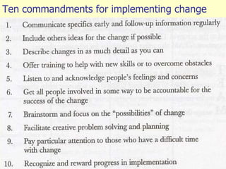 Ten commandments for implementing change
101
 