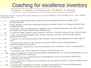 Coaching for excellence inventory
84
 