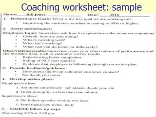 Coaching worksheet: sample
89
 