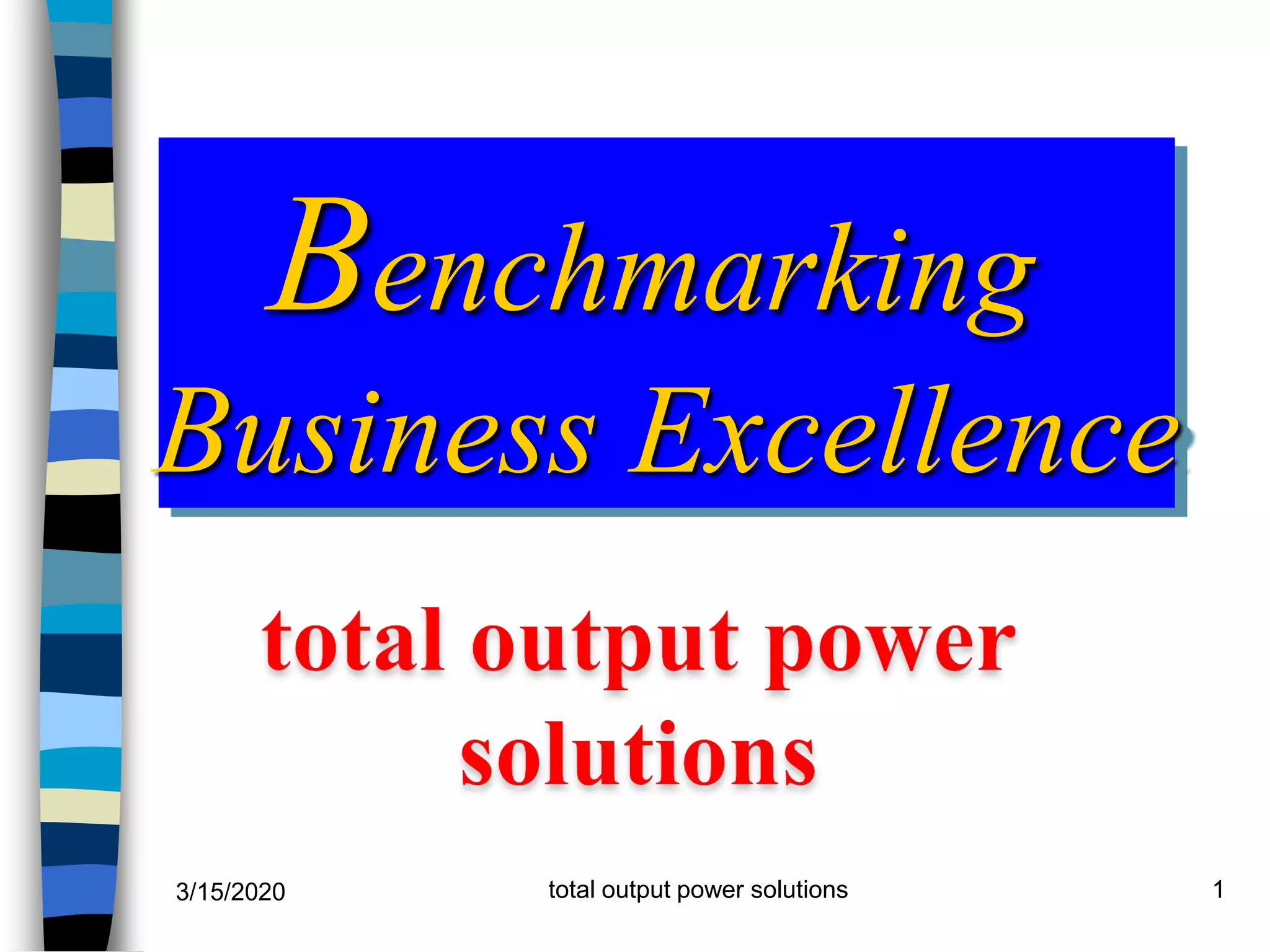 Benchmarking Business Excellence | PDF