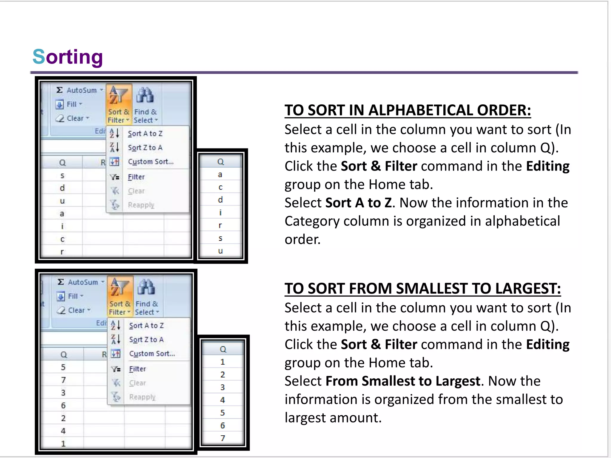 Cell Referencing
An absolute cell
reference as
($A$1) always
refers to a cell in a
specific location.
if the position of
the cell that
contains the
formula changes,
the absolute
reference remains
the same.
In cell (C1) sum function is used.
Then function from cell (C1) is copy to cell (D3).
When the position of the cell is changed from (C1) to (D3),
then the absolute reference remains the same(A1,B1).
ABSOLUTE REFERENCE
 