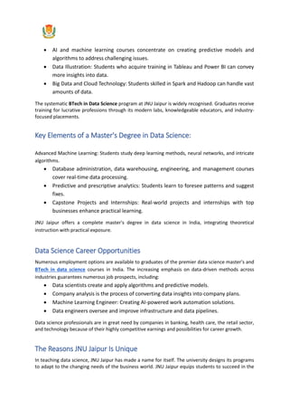 Excellent Data Science BTech and Master's Programs in India | PDF