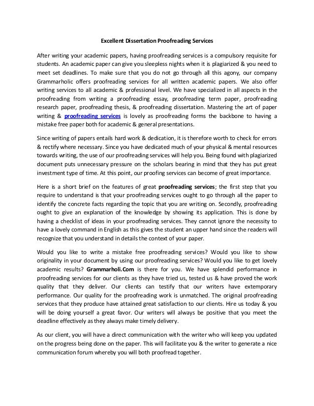 Dissertation proofreading services online