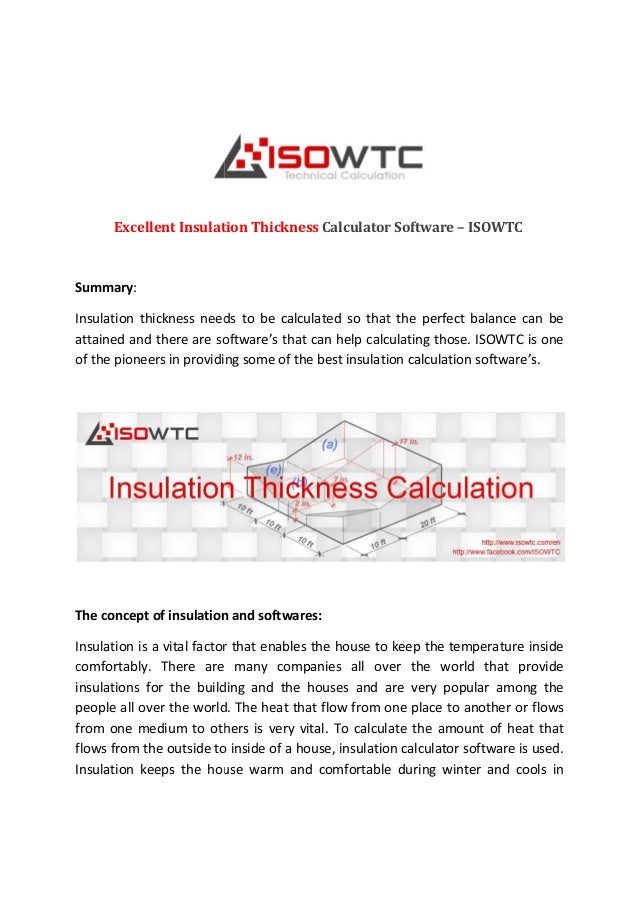 Thickness Insulation Calculation Calculator