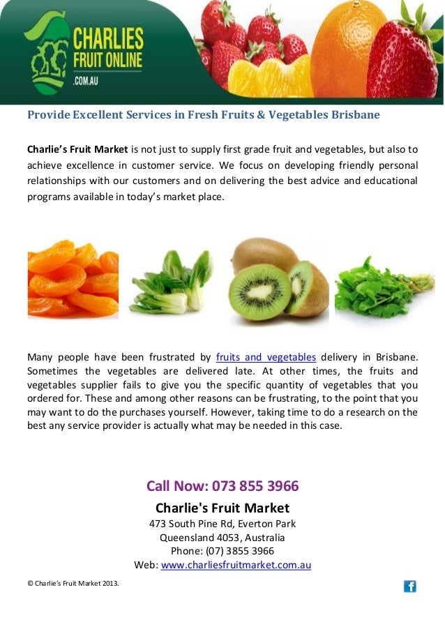 Excellent services in fresh fruits & vegetables brisbane