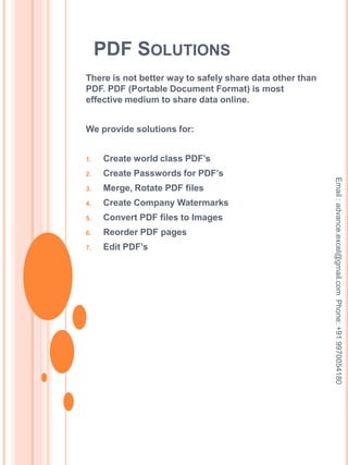 Web SolutionsIn most organization now there is unlimited free internet connection and all your employees need internet connection.But have you noticed that most of the employee spend  too much time on social sites and other sites which are not related to work.  In above example we have considered average waste of time 1 hour for 300 workdays with 50 per hour staff. The figures are quite huge.Solution we can provide:Will help to block unwanted sitesAutomatically will block harmful sitesAllow you to ration internet usage for specific user.Also will help you to track internet activities of the user.Email : advance.excel@gmail.com  Phone: +91 9970054180