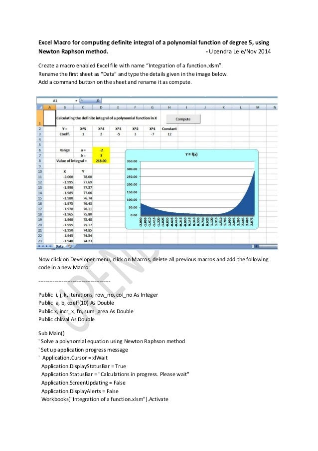 excel integral