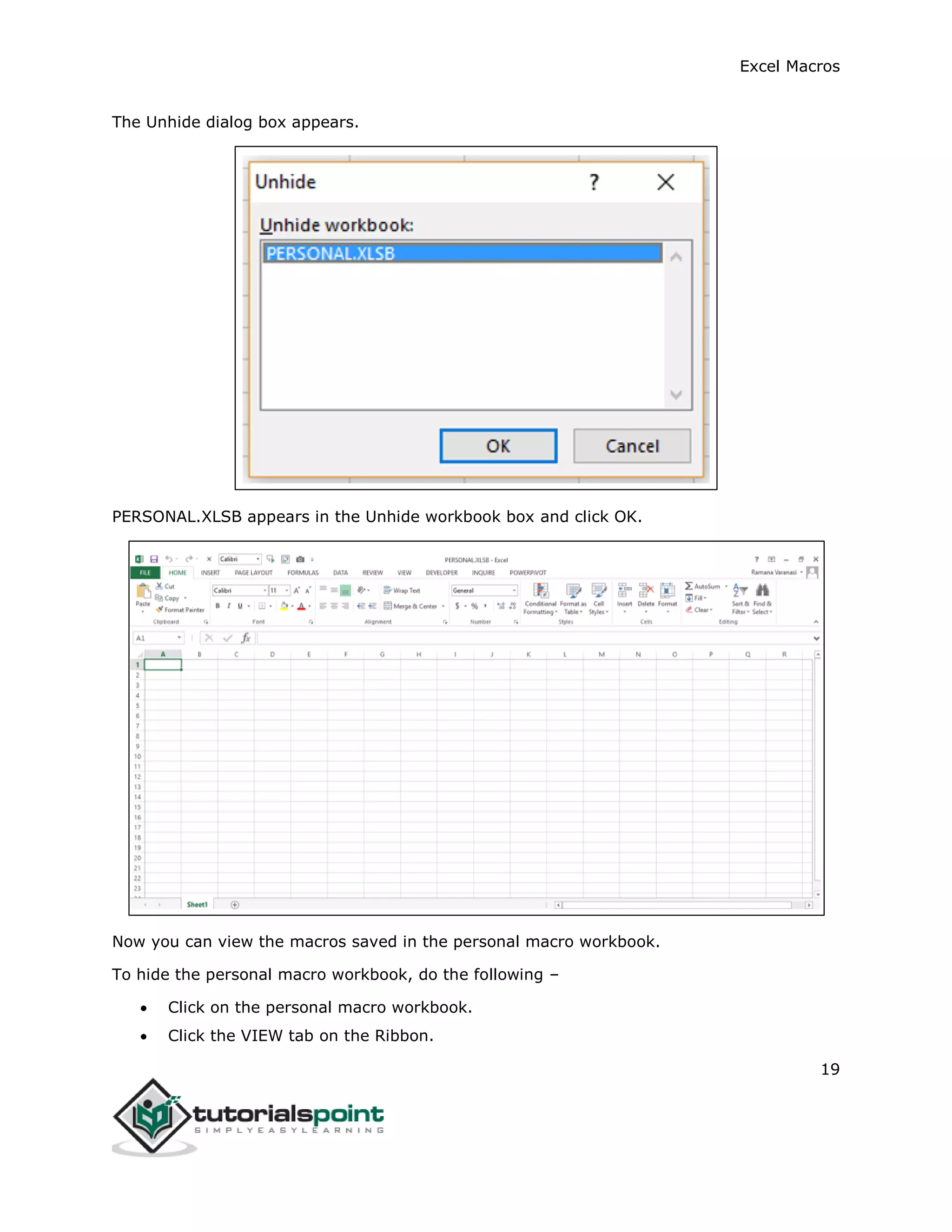 Excel macros tutorial | PDF