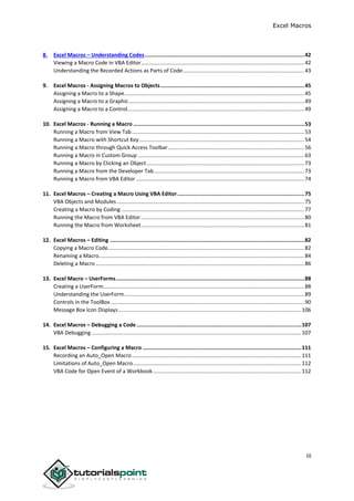 Excel macros tutorial | PDF image.