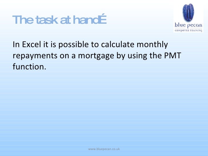 using excel to calculate mortgage payments