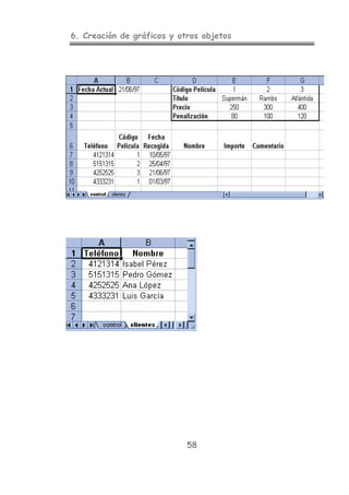 6. Creación de gráficos y otros objetos
58
 